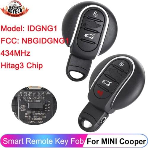 KEYECU Aftermart Smart Remote Key Fob 4 Button 434MHz for BMW Mini Copper 2015-2018 Fcc # NBGIDGNG1