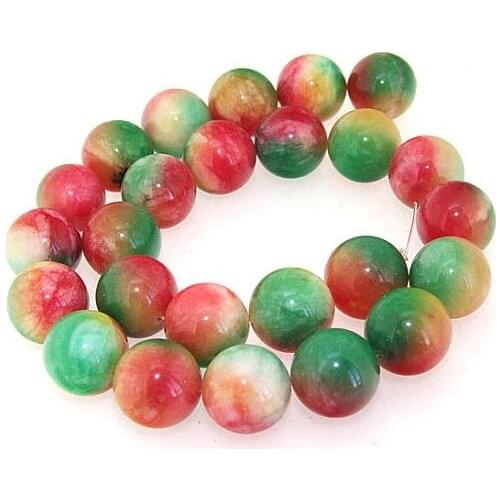 Unique Pearls jewellery Store 16mm Multicolor Jade Round Gemstone Loose Beads One Full Strand 15 inches LC3-0262