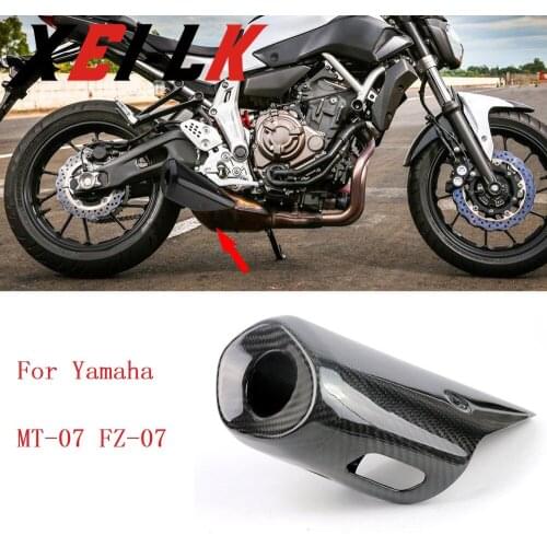 XEILK Motorcycle Exhaust Pipe Protection Cover Decorative Tail Protective Guard For Yamaha MT-07 FZ-07 MT07 FZ07 MT 07 FZ 07