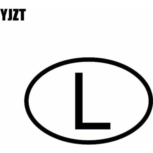 YJZT 14.3CM*9.6CM CAR STICKER L LUXEMBOURG COUNTRY CODE OVAL VINYL DECAL Black Silver C10-01203