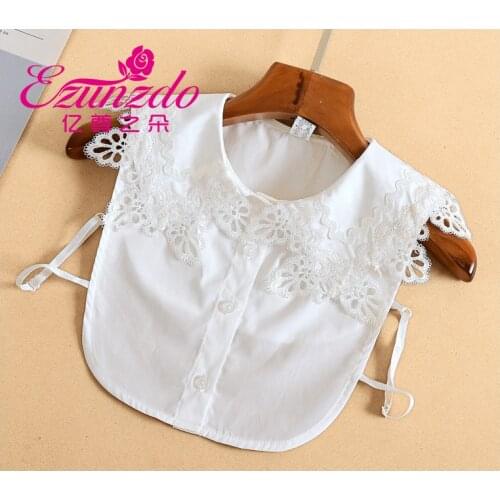 Women Cotton Irregular pattern Fake Collar Detachable Solid Color Shirt Hollo Shirt Woman Chiffon Fake Half Shirt Collar Remoabl