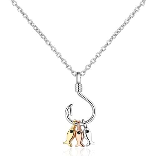 Everoyal New Fashion Silver 925 Girls Choker Necklace Jewelry Vintage Crystal Fish Pendant Necklace Girls Accessories princess