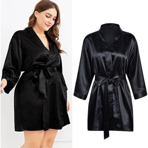 Women Sexy Lingerie Sleepwear Ladies Satin Silk Lace Nightdress Robes Sexy Female Silid Underwear Bathrobe пижама женская