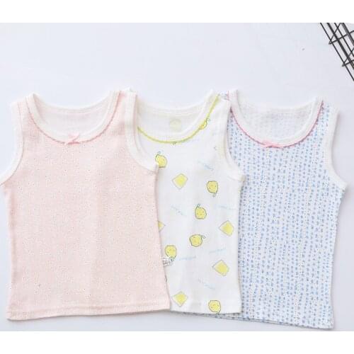 Spring and Summer Childrens Casual Bottoming Cotton Vest Girls Cute Print Camisole Boys Wild Jersey Vests