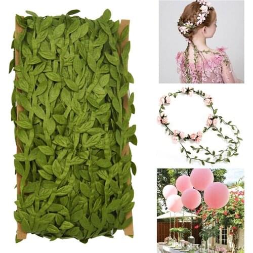 10 Meter Silk Leaf-Shaped Handmade Artificial green Leaves For Wedding Decoration DIY Wreath Gift Scrapbooking Craft Fake Flower