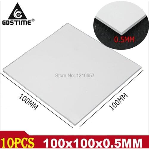 10 pieces LOT White Computer GPU CPU Conductive Silicone Thermal Pads Pad 100mm x 100mm x 0.5mm