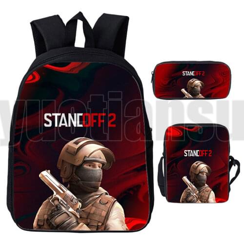 3D Print Anime Hot Game Standoff 2 Backpacks for School Teenagers Girls Travel Bags Kids Pencil Case Shooting War Game Bags