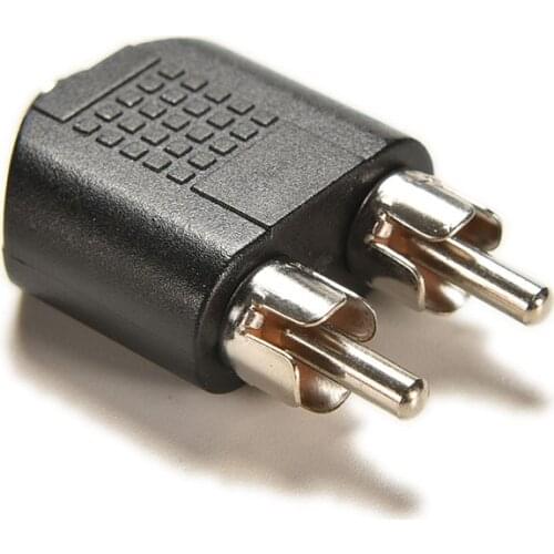 Audio Stereo Jack Female To 2 RCA Male Audio Jack Connector Adapter Converter for Speaker 3.5mm