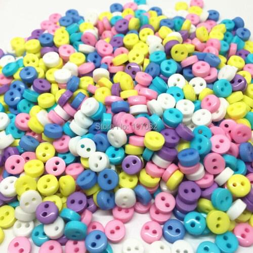 5000pcs Pastel Mixed 6mm Mini Tiny Buttons Resin Round Sewing Doll Clothes Button