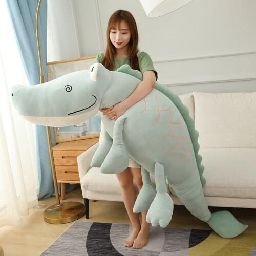 70-130cm Cute Giant Crocodile Plush Toy Soft Filled Plush Animal Cayman Doll Bed Sleep Pillow Stuffed Cushion Kids Birthday Gift