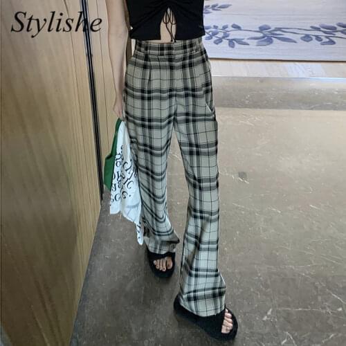 Женские брюки в клетку Aelegantmis China At AliExpress