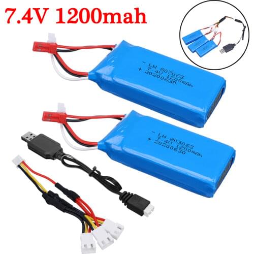 7.4v 1200mAh Lipo Battery For YiZhan X6 MJX X101 X102h X1 H16 drone battery for WLtoys V353 V333 V666 RC car Parts Battery