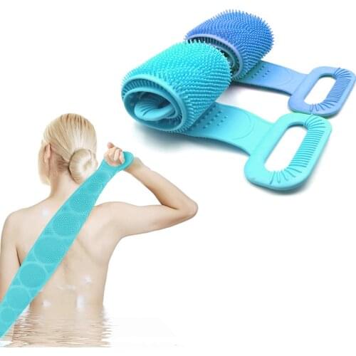 Zhang Ji Double-sided silicone scrub scrub for back massage and exfoliation is suitable for the bathroom