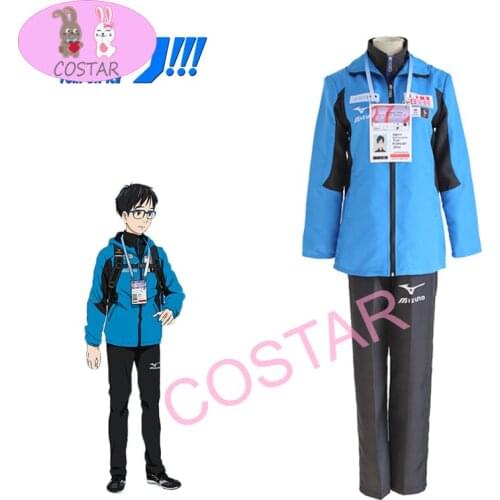 COSTAR YURI On ICE Katsuki Yuri Costume School Uniform Sport Suit Sportwear Outfit Jacket Pants Clothing Yuri on Ice Uniform