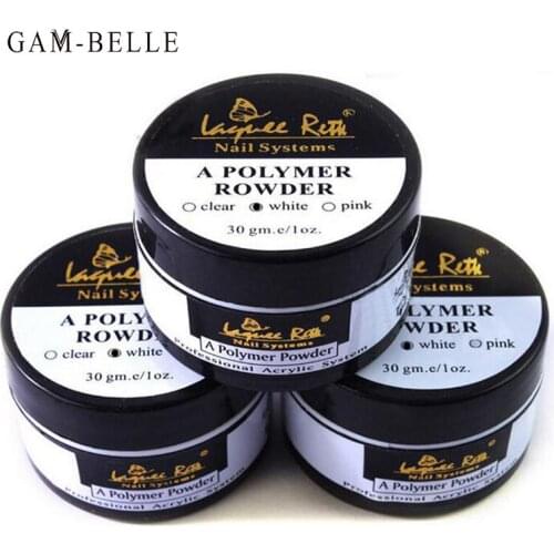 GAM-BELLE 1Box Acrylic Powder 3D Nail Art Carving Crystal Polymer Pink/White/Clear Nail Art Tips Extension Builder Nail Art Tool