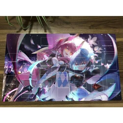 New Anime Yu-Gi-Oh! Playmat Live Twin Ki-sikil & Lilla TCG CCG Mat Trading Card Game Mat Mouse Pad With Zones + Free Bag Gift