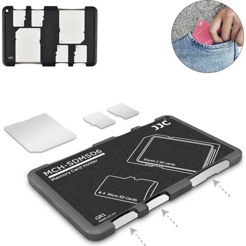 JJC Memory Card Holder for 2 SD Cards + 4 Micro SD Cards Storage Case