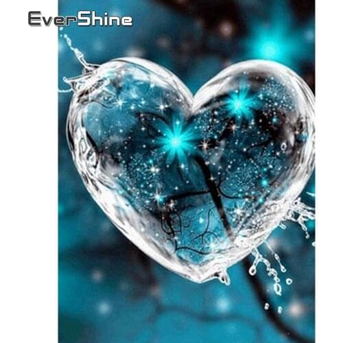 EverShine Diamond Embroidery Full Drill Square Landscape Diamond Painting Heart Picture Of Rhinestones Mosaic Handmade Gift