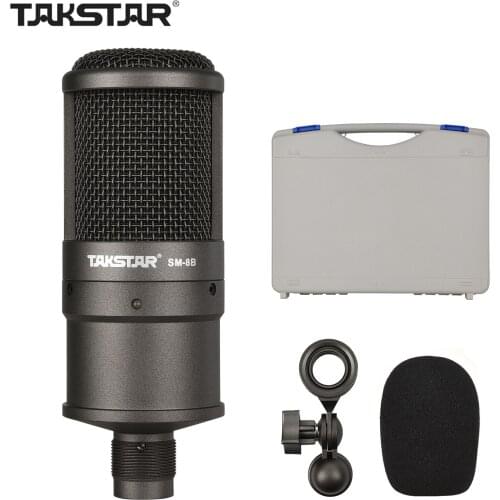 TAKSTAR SM-8B Side-address Microphone Condenser Mic with Windscreen Mounting Adapter Carry Case for Recording Live Performance