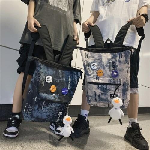 Fashion womens backpack 2021 Female Retro hit School bag large Nylon Cute pendant cheap Beach Travel backpack for women Mens