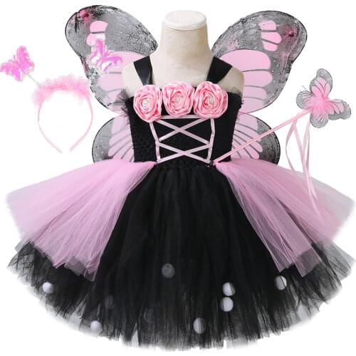 Monarch Butterfly Tutu Dress for Girls Princess Fairy Dresses Toddler Baby Girl Halloween Carnival Costumes Kids Birthday Outfit