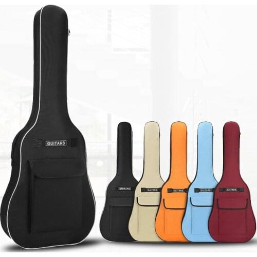 40/41 Inch Oxford Fabric Acoustic Guitar Gig Bag Waterproof Backpack 5mm Cotton Double Shoulder Straps Padded Soft Guitar Case