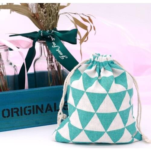 14*16cm Wholesale Gift Bags for Children Cotton Canvas Pouches Drawstring Pineapple Printing Small Candy Storage Bags 5pcs/lot