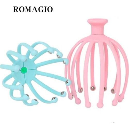 ROMAGIO 3 pcs Head massager scalp head foot press twelve claws removable scratching