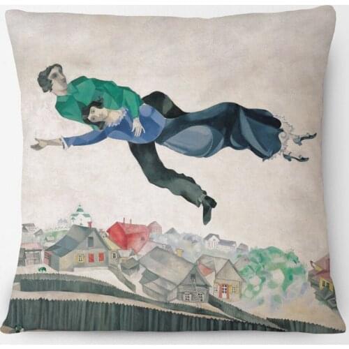 Hand Painting Village Modern Abstract Love Cushion Cover Pillow Case Bedroom Decorative Sofa Cushion Covers