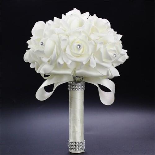Artificial Crystal Wedding Bouquets Bouquet De Marriage White Bride holding flower multi-flower Fashion Wedding Flowers Bouquet