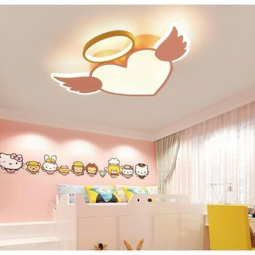 Angel kids room light led ceiling lights with remote control cartoon lampshade children room cute ceiling lamp deco child room