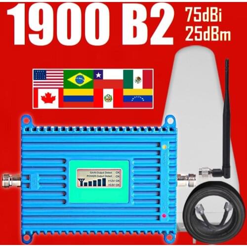 High gain B2 PCS 3G Signal Booster 1900 MHz Cell Signal Booster UMTS B2 Amplifier AMERICA Mexico canada Brazil Chile colombia