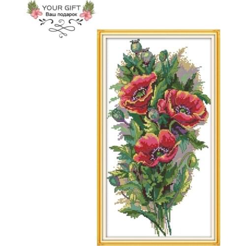 Your Gift H776 14CT 11CT Counted and Stamped Home Decor A Bunch Of Flowers Needlework Embroidery DIY Cross Stitch kits