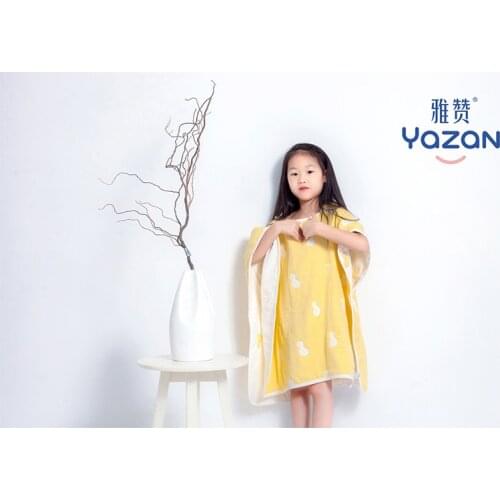 Yazan cotton Kids Hooded Beach Towel Blanket Super Absorbent Bath Towel Swim Pool Towel Infant Robe Childrens Toalha Cape Cloak
