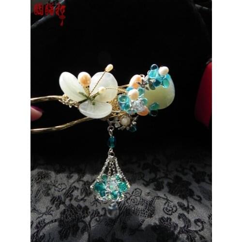 Green Xiu Jade Stick Weigh unique special vintage original handmade classical hair stick hair accessory hanfu hair stick
