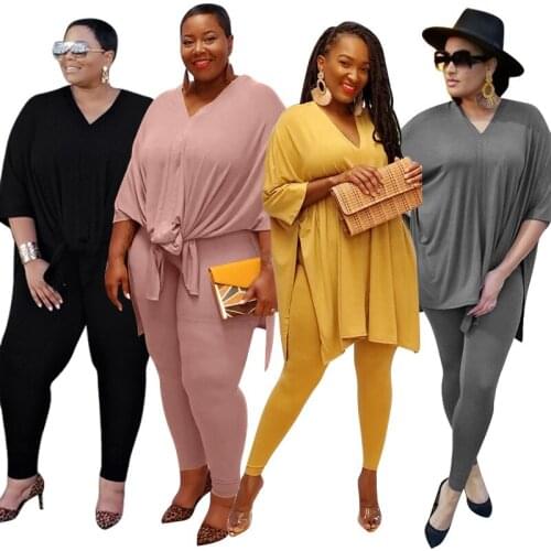 Plus Size Womens clothing set 2021 loose personality fashion casual Two-piece set 4XL 5XL Pants sets Plus size Sets for Women