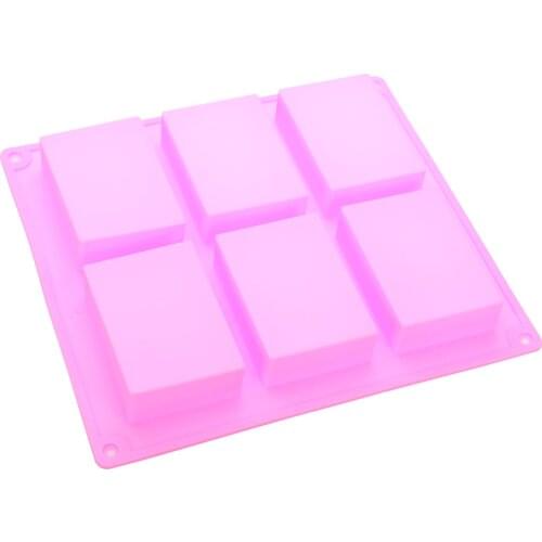 1pc 6-Cavity Silicone Rectangle Handmade Soap Ice Cube Candy Chocolate Cake Making Mold Craft DIY Supplies