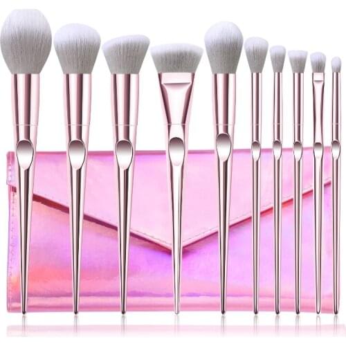 10 Makeup Brushes Set Eye Shadow Blusher Loose Powder Brush Multifunctional Beauty Tool Performance Party Show Get Together