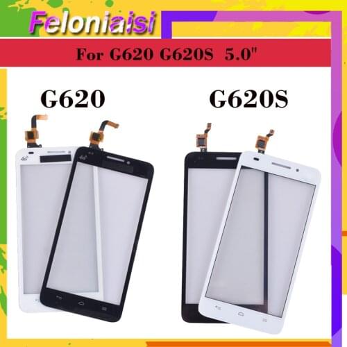 10pcs/lot High Quality 5.0" For Huawei Ascend G620 and G620S Touch Screen Digitizer Sensor Outer Glass Lens Panel Black White