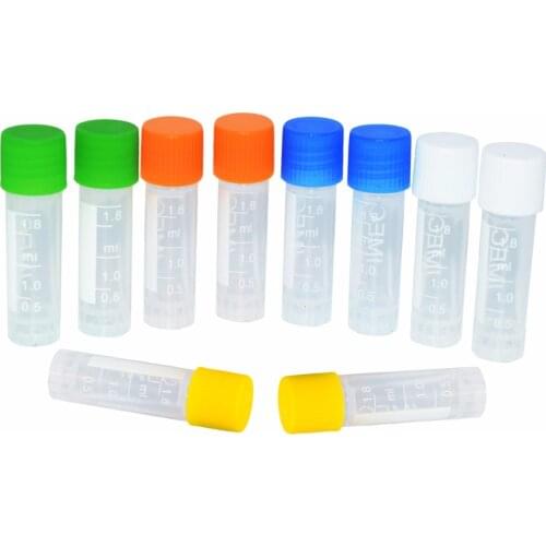 100 PCS 1.8ml Science Lab Microcentrifuge Tubes Clear Plastic Test Tubes Centrifuge Tubes with Colorful Caps