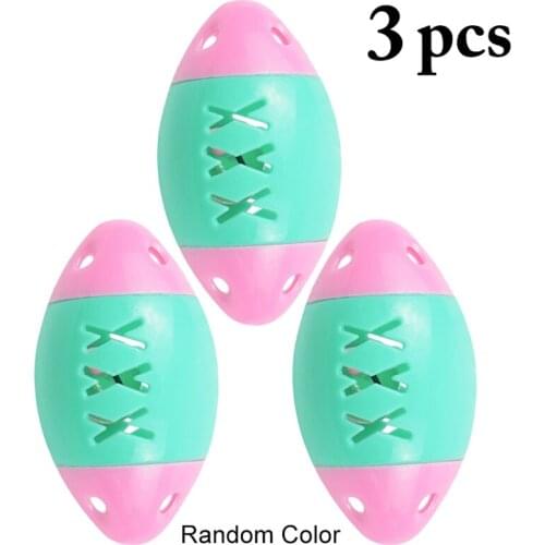 3pcs Cat Toy Hollow Football Funny Interactive Ball Cat Training Toy Pet Playing Chase Ball Bell Toy For Cat Kitten Pet Supplies