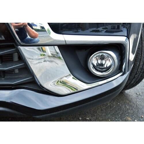 4pcs Front Fog Light Eyelid Round Ring Cover Trim For Mitsubishi ASX 2016 2017
