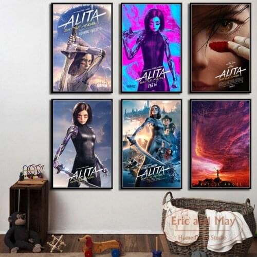 Alita Battle Alita 2019 Hot New Movie James Cameron Art Vintage Canvas Poster Wall Home Decor Artwork