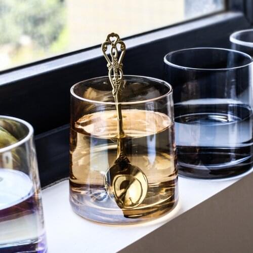 Beer Glass 250ML Red Wine Glass Cup Colorful Vodka Whiskey Shot Glass Thick Bottom Juice Cup Bar Household Glass Drinkware