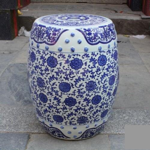 Jingdezhen Ceramic Stool Blue And White Porcelain Stool Balcony Bathroom Stool home decoration Patio Stool