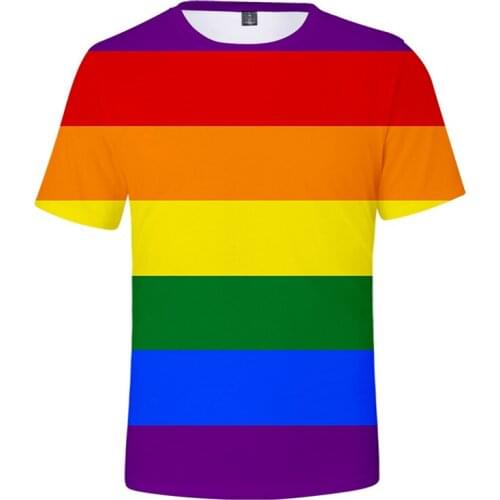 Lgbt T Shirt Rainbow Flag Lesbians Gay 3d Funny TShirts Summer Men Women Short Sleeve T-shirts Sweatshirts tops