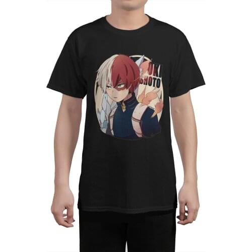 My Hero Academia T Shirt Todoroki Shoto Handsome Men Boy T-shirt Half Fire Half Ice Superhero Tshirt