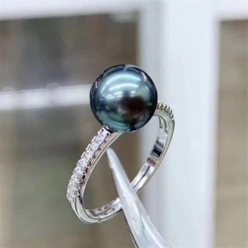 Classic Rings Mounting Beads Resizable Design Rings Base 925 Silver Pearl Rings Settings Women DIY Pearl Ring Accessory No Pearl