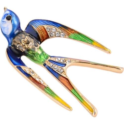 Classic Bird Brooches Alloy Colorful Enamel Swallow Brooch Pin Metal Scarf Pins Christmas Gift Banquet Weddings Accessories Gift