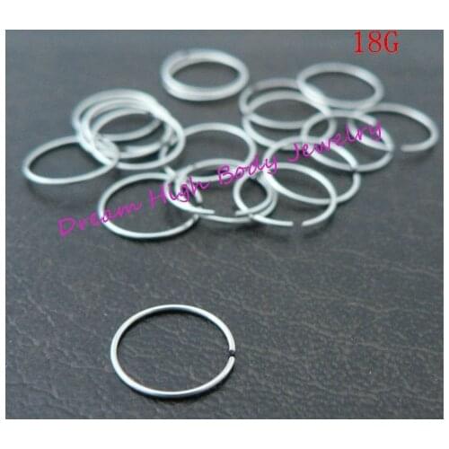 Hoop Nose Ring Eyebrow Cartilage Ear Stud Plain Surgical Steel 18G 100pcs/lot Hot Sale Cheaper Fashion Body Piercing Jewelry